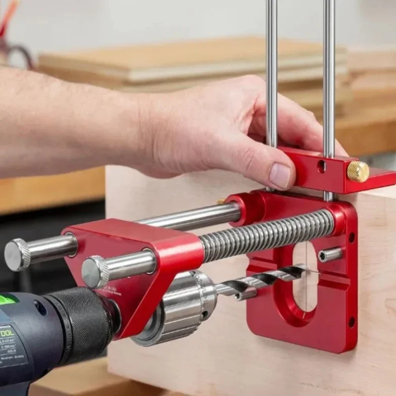 Woodworking Drilling Locator Tool Precision Positioner Adjustable Fixture Positioning Panel Fixing Clip Carpenter Tool
