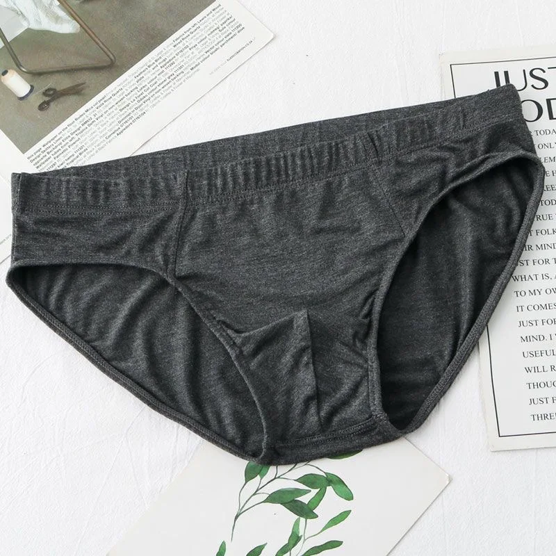 Plus Size Sexy Men Underwear Briefs U Bulge Pouch Man Modal Breathable Panties Underpants Elastic Mid Waist Mens Underwear Homme