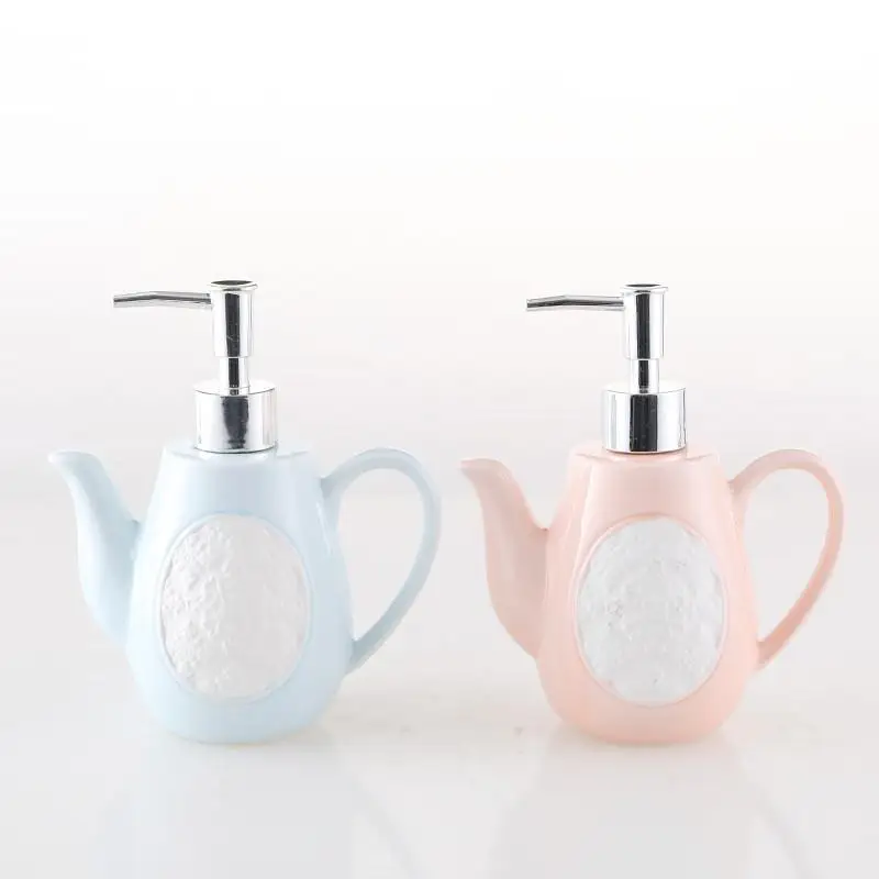 1pc Bathroom Shower Gel Shampoo Bottles Ceramic Home Hand Sanitzer Holder Liquid Soap Dispenser Empty Pump