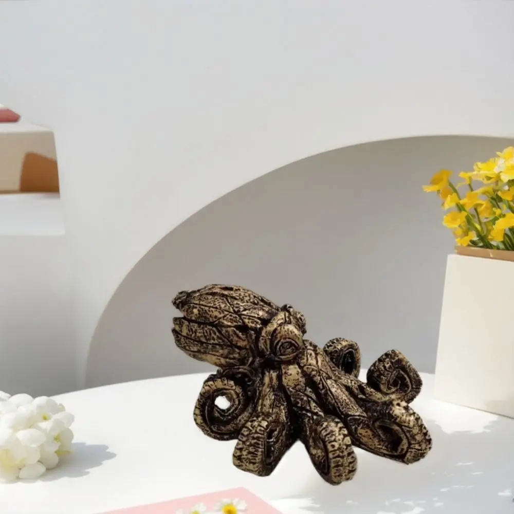 Car Dashboard Figurine Kawaii Ocean Octopus Figurine Cartoon Mini Simulated Octopus Statue Cute Durable Resin Ornament Children