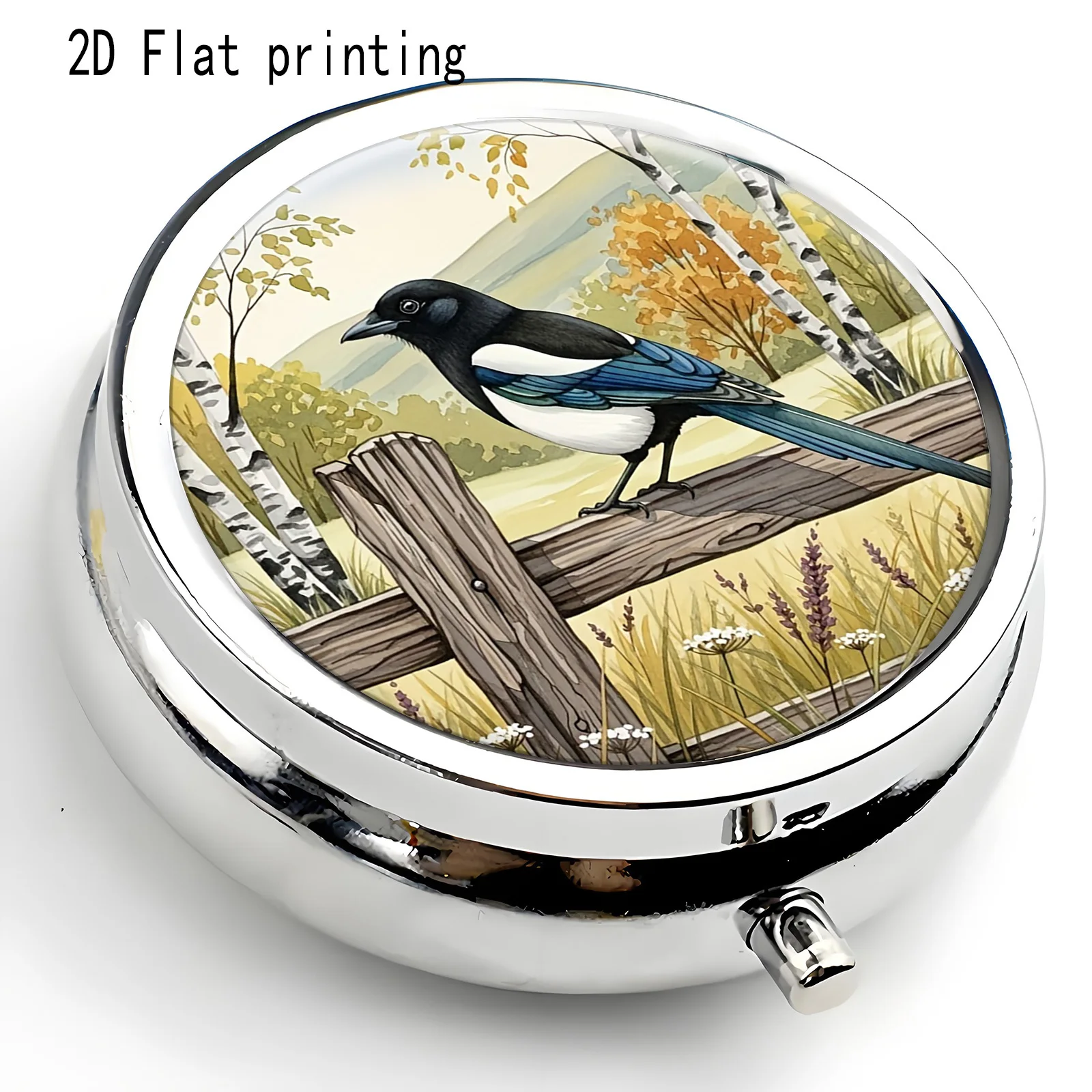 Magpie Garden Pattern · Natural Landscape Illustration Style Design · Small Medicine Box · Portable Medicine Box · Creative Storage Box · Small Item Storage Box · Jewelry Storage Box · Mini Decorative Box · Suitable for Small Items, Eyelash Cosmetics, Granular Items, Jewelry, Tablets, Small Accessories · Lightweight and Portable · Gift Options: Special Gifts, Holiday Gifts, Souvenirs, Prizes, Small Gifts