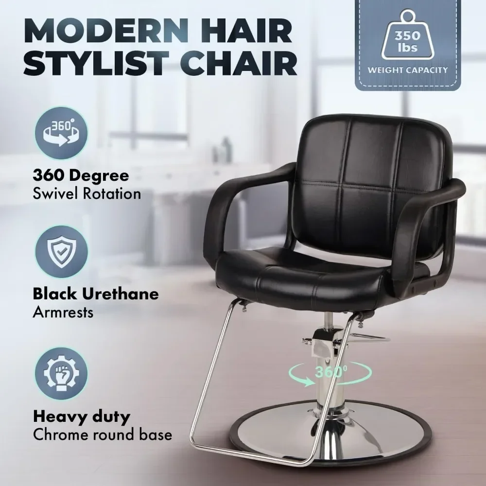 Chaise coiffante pour salons et spas professionnels, chaise de coiffeur moderne-siège extra large, rotation résistante à 360