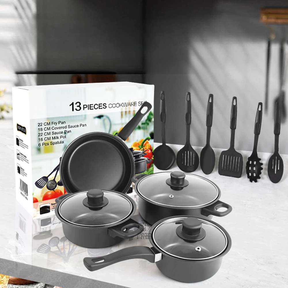 Work on Non Stick Frying Pans Flat-bottomed Small Cast Iron Pots And Black Travel Frying Pans Soup Pot