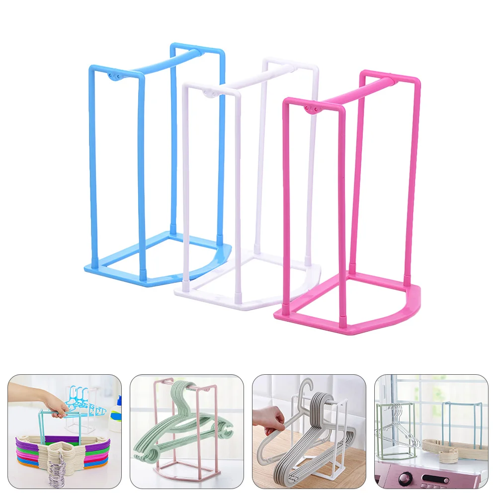 

3pcs Plastic Hanger Storage Shelf Non-Perforating Rack For Household Organizer Space Saving Clothes Hanger Holder