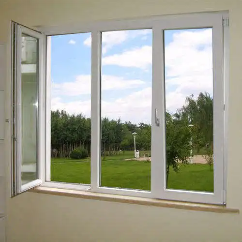 Household Rainproof Hinged Window with Handle Powder Coating Aluminum Alloy Frame Glass Windows French Double Casement Windows