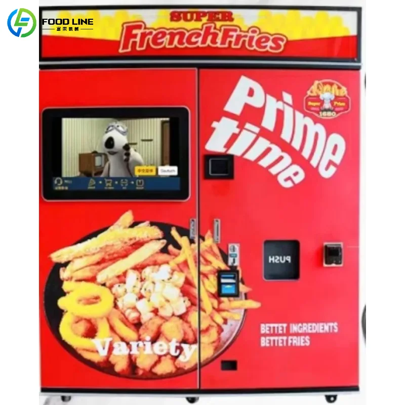 Potato Fries Vending Machine Automatic Fast Food Robot Smart Self Service Cooking Kiosk Customized