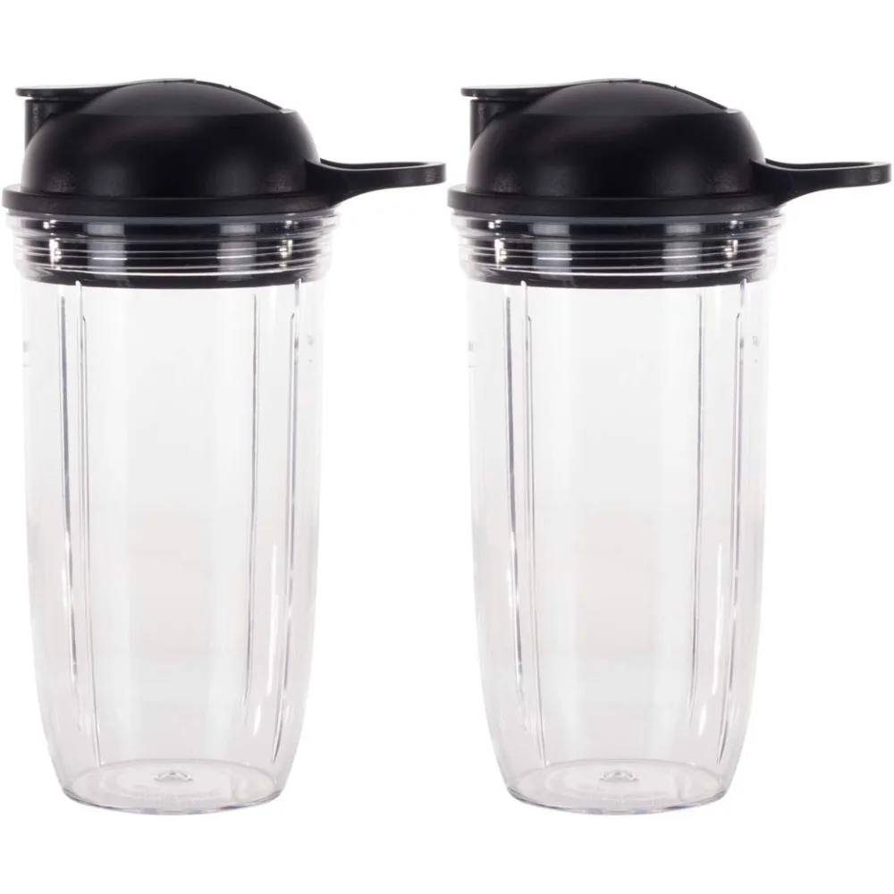 Paquete de 2 piezas de repuesto para taza de 24 oz y tapa para llevar compatibles con licuadora NutriBullet Pro 1000