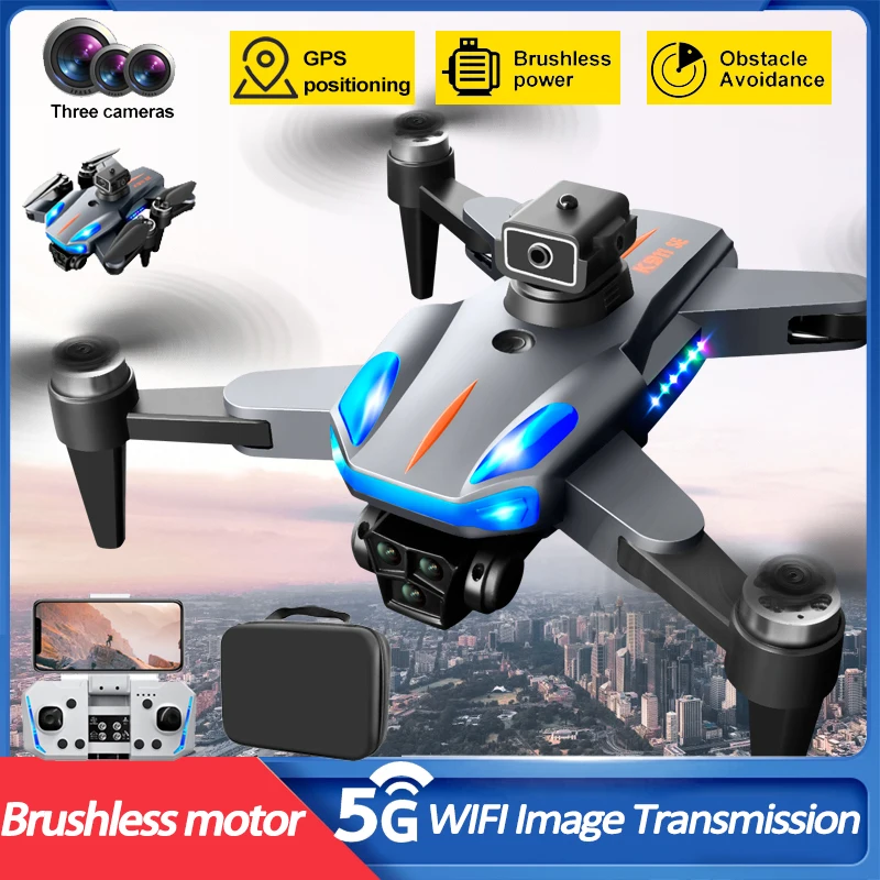 K911 Brushless GPS Drone  360° Laser Obstacle Avoidance Remote Contron Aircraft  4K HD Three Camera Folding Quadcopter