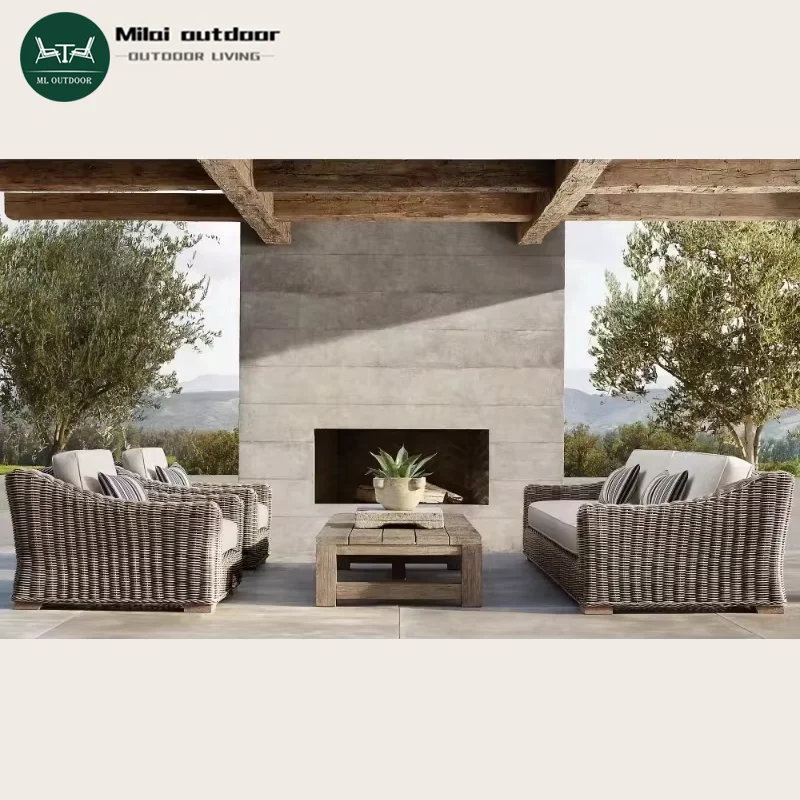 

Modern Anti-Rust Outdoor Rattan Furniture Set Lightweight Waterproof Garden Sofa For Living Room Direct Factory Supply