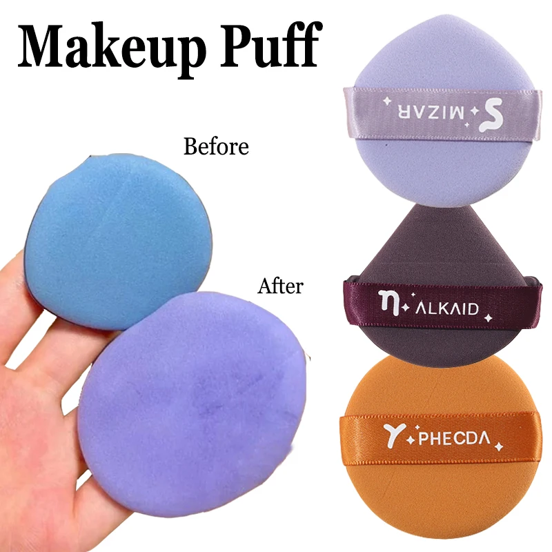 5 Pcs/Set Colorful Makeup Puff Wet and Dry BB Cream Round Droplet Sponge Makeup Tool Soft Foundation Isolation Air Cushion Puff