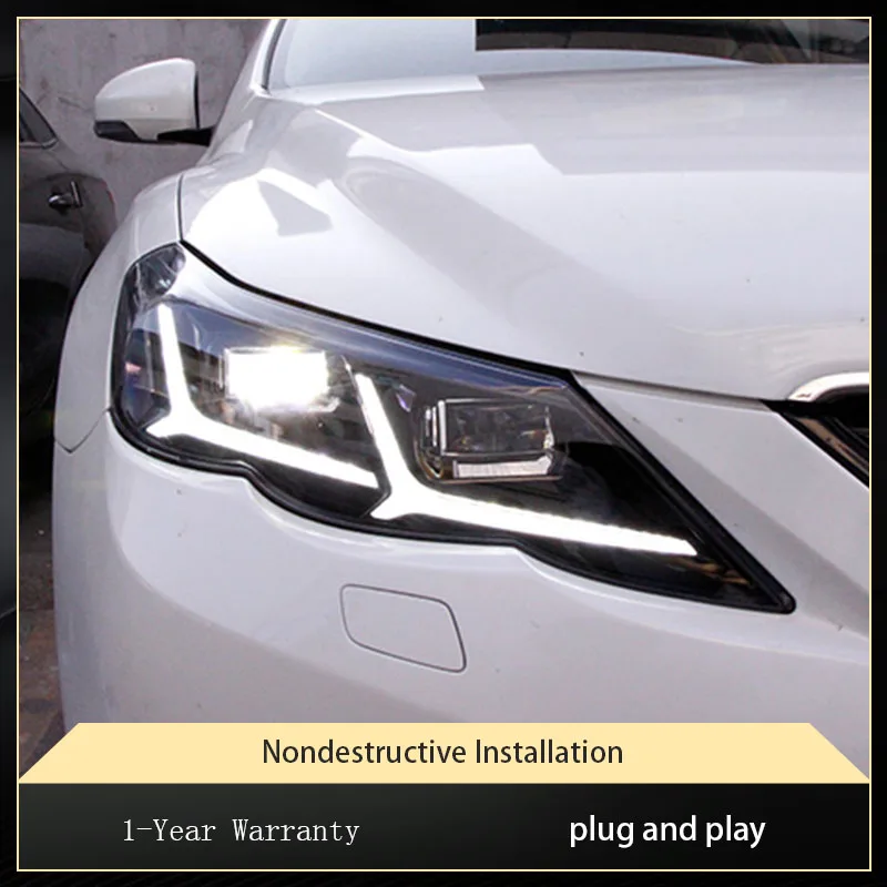 

Car Lights For Toyota Mark X Reiz 2010 2011 2012 New Fish Bone Style Design LED Front Assembly Exterior Signal Lamp Accessories