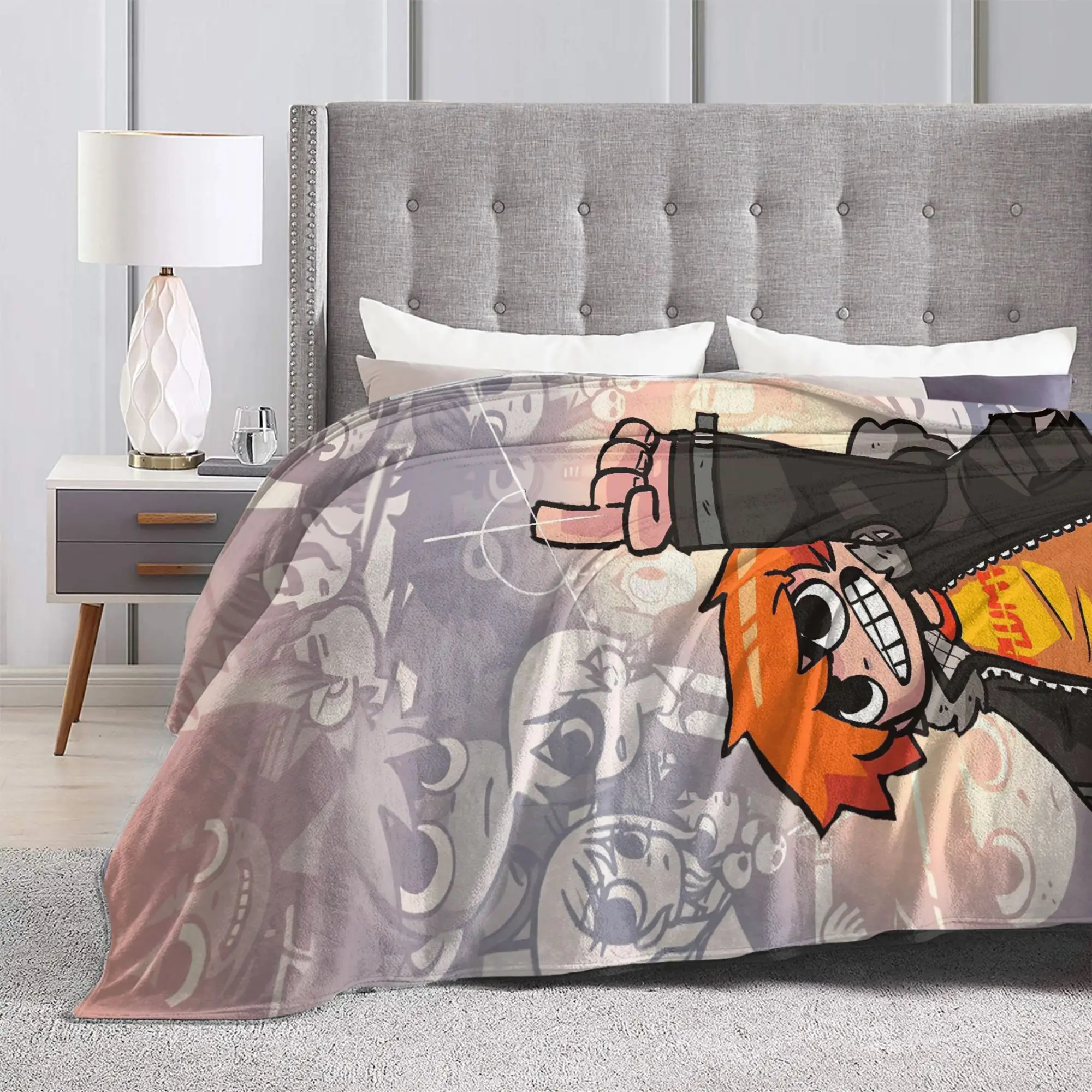 Scott Pilgrim Orange Hero Plush Blanket Child  Flannel Throw Blanket For Home Decor Warm Custom Quality Bedspread Gift Idea