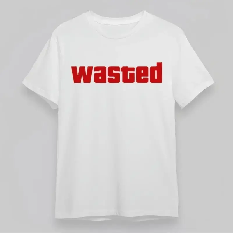 Women'S Soft Slight Stretch Classic T Shirt Bold Red Wasted Typography