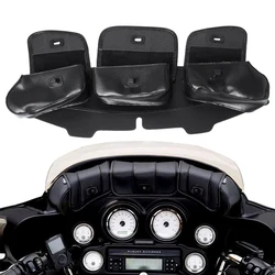 Motorcycle Black 3 Pocket Windshield Batwing Fairing Pouch Bag For Harley Touring Electra Street Glide 1996-2013 2012 2011 2010