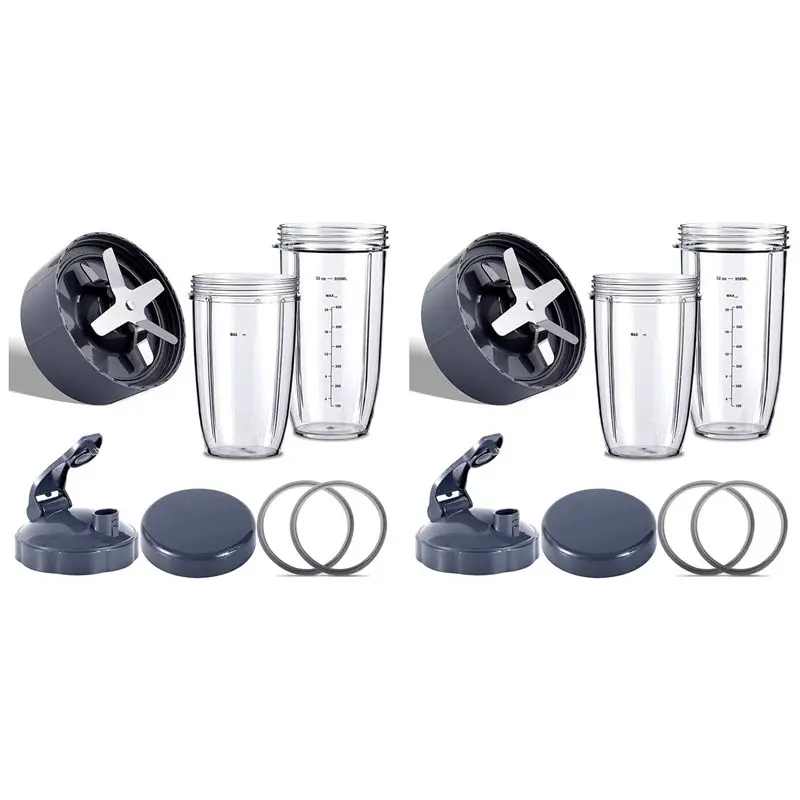 Peças de reposição para liquidificadores Nutribullet A50Q-2X 600W/900W/PRO - Lâmina Extratora e Copos Gigantes de 32Oz e 24Oz