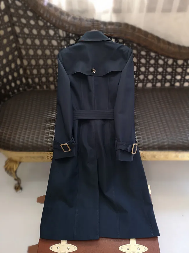 lingzhiwu Trench Coat Spring Autumn Winter Female Mediumn Length Double Breasted Elegant British Top New Arrival