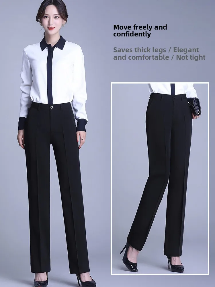 

Bla Profional Straight Leg Work Pants Women's Autumn Winter Spring Faionable Slimming Formal Trousers for Office