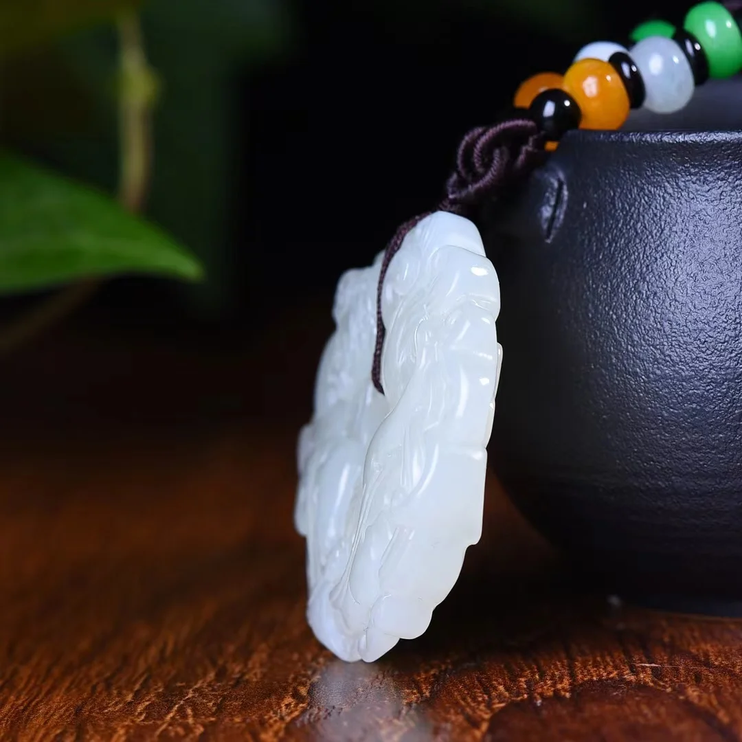 Exquisite Hetian Jade Antique Pixiu Pendant Jewelry 1801#