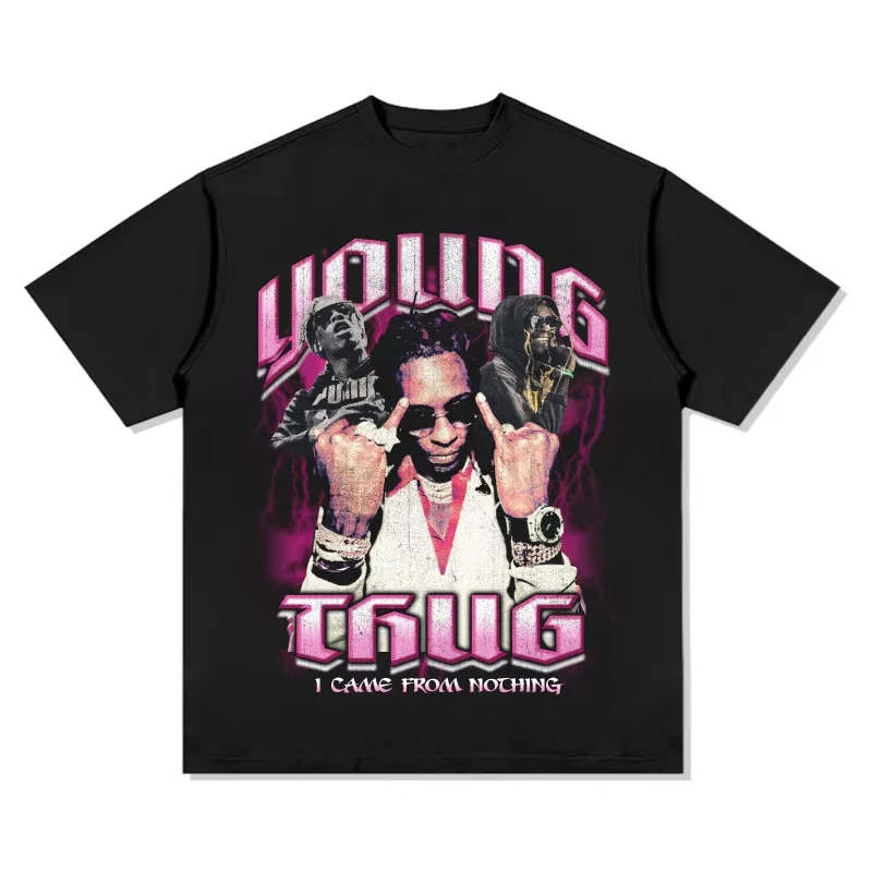 Young Thug Mugshot Tee Graphic Featuring A Multi-Angle Portrait Casual Tee Men's Clothing Women's 2026 Summer T Shirt Fan Gifts