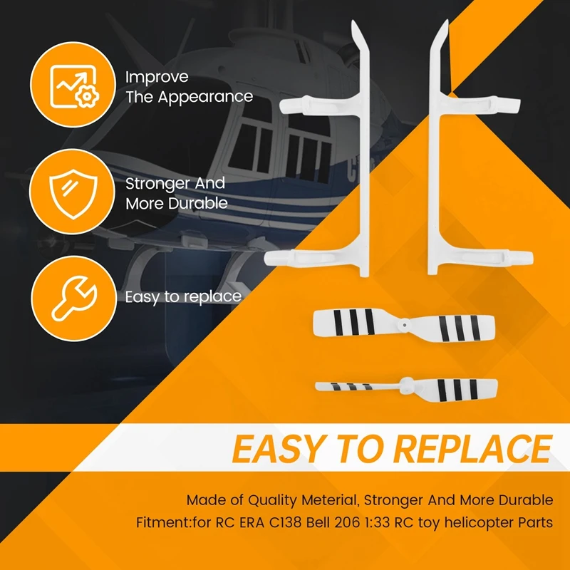 RC Toy Helicopter Upgrade C138 Undercarriage & Tail Rotor Kit for RC ERA C138 Bell 206 1:33 RC Toy Helicopter Parts [-68 Toy]
