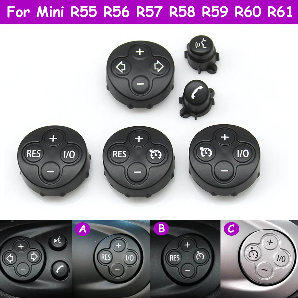 

R55 R56 R57 R58 R59 R60 R61 Car Multifunction Steering Wheel Volume Button Cover Cruise Control Switch Trim For BMW MINI