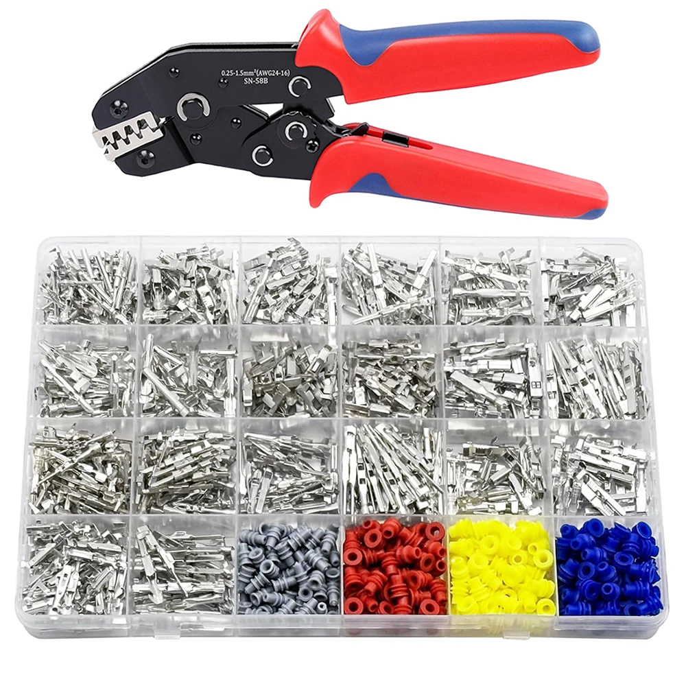 1050-teiliges Set mit 26 Arten von elektrischen Steckverbindern für Automobile, männliche und weibliche Kfz-Kabelanschlüsse, Steckverbinder-Kit, VW-Pin-Terminals – Detail 1