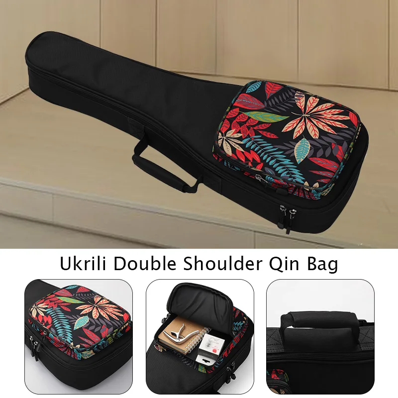 10mm Cotton Padded Thicken Ukulele Bag Waterproof Protection for 21 23 24 26Inch Ukulele Travel Backpack Small Guitar Carry Bag