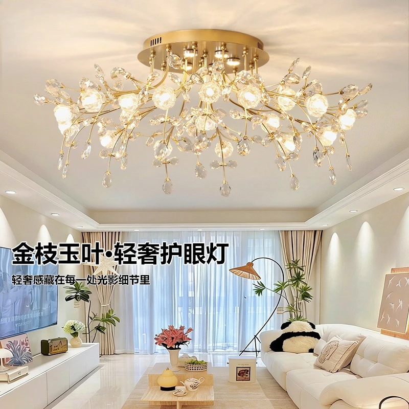 French light luxury living room ceiling light crystal high-end dining room