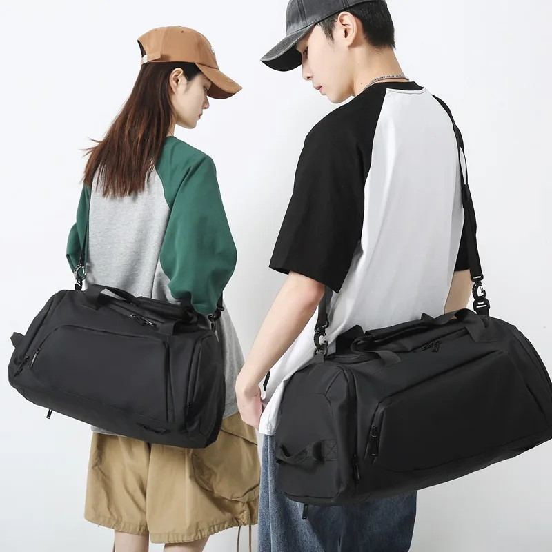 Customized fitness bag with printed logo travel bag with dry wet separation independent shoe compartment basketball bag