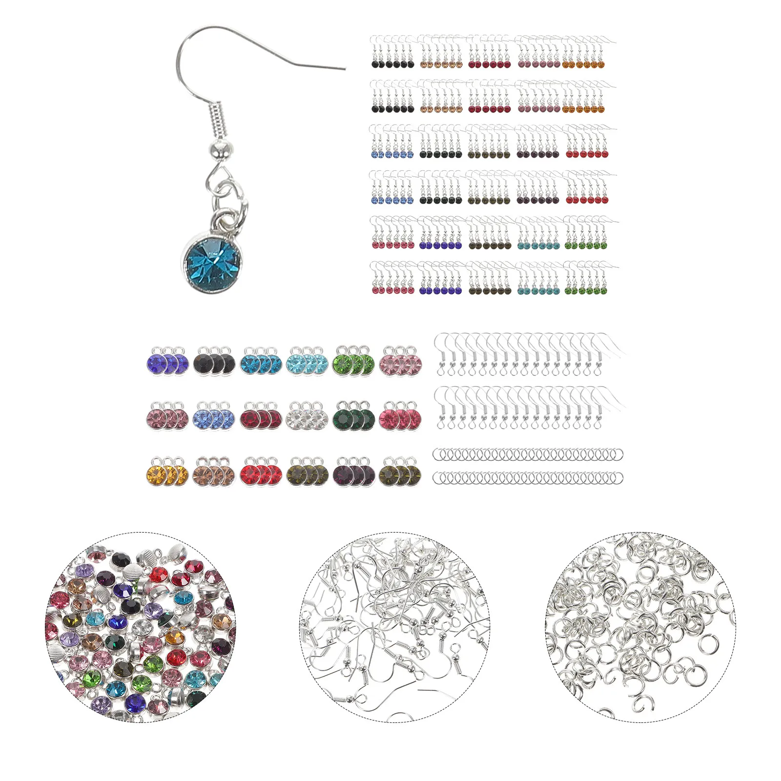 

1Set Pendant Jewelry Accessories Charm DIY Necklace Pendants Handmade Crystal Charms Earring Hooks DIY Jewelry Making Supplies