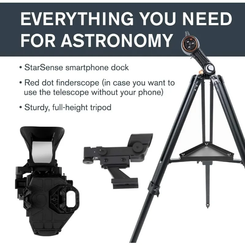 StarSense Explorer DX 130AZ Smartphone telescopio habilitado por aplicación, funciona con la aplicación StarSense para ayudarte a encontrar estrellas, planetas y más