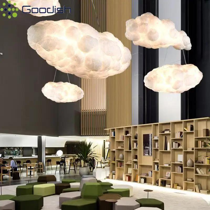

Современные стильные минималистичные теплые светодиодные подвесные светильники в форме облака, лампы из пластикового материала для гостиной, украшения дома, люстра