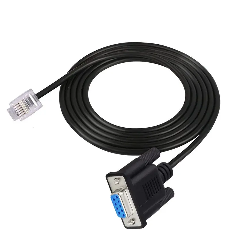 RS232 DB9 Pin Female To RJ11 RJ12 6P6C LAN Serial Console Connection Cable 1.8m