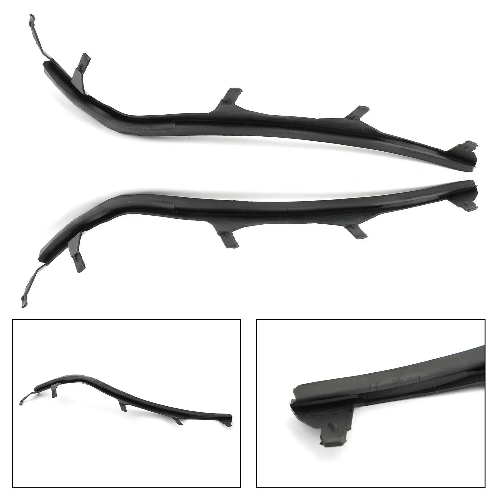2PCS Black Front Upper Headlight Eyebrows Eyelids Cover Strips Sticker For BMW E46 325i 2002-2005 63126921859 Car Accessories