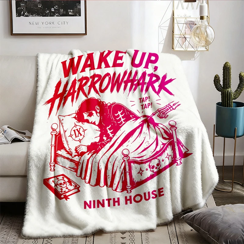 WAKE UP, HARROWHARK, The Locked Tomb Series, Tamsyn Muir, Ninth House Flannel Throw Gift Flannel Blanket Comfy Blanket