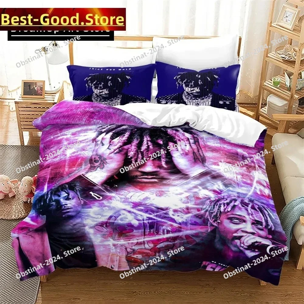 3D Print Fashion Juice Wrld Bedding Set Boys Girls Twin Queen King Size Duvet Cover Pillowcase Bed boys Adult Bedroom