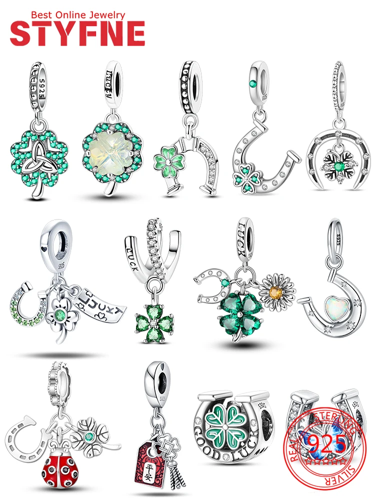 

925 Sterling Silver Lucky Charm for Bracelet 925 Sterling Silver Bead Jewelry Charm for Woman Making Fine Jewelry Gift