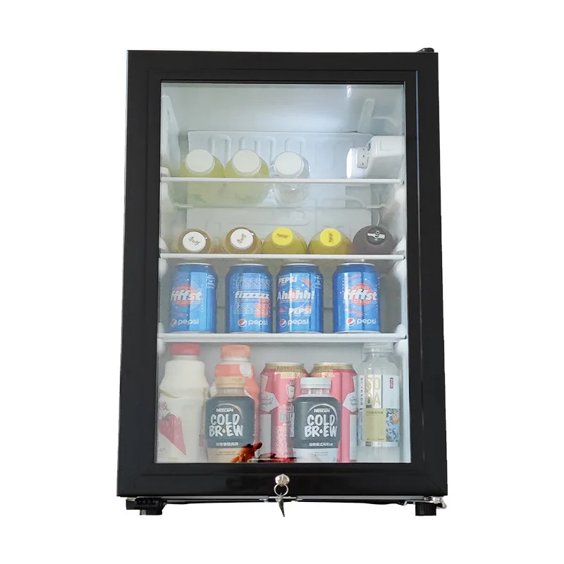 50pcs Small Refrigerator Food Sample Cabinet 62L Single Door With Lock Refrigerator Small Storage Cabinet