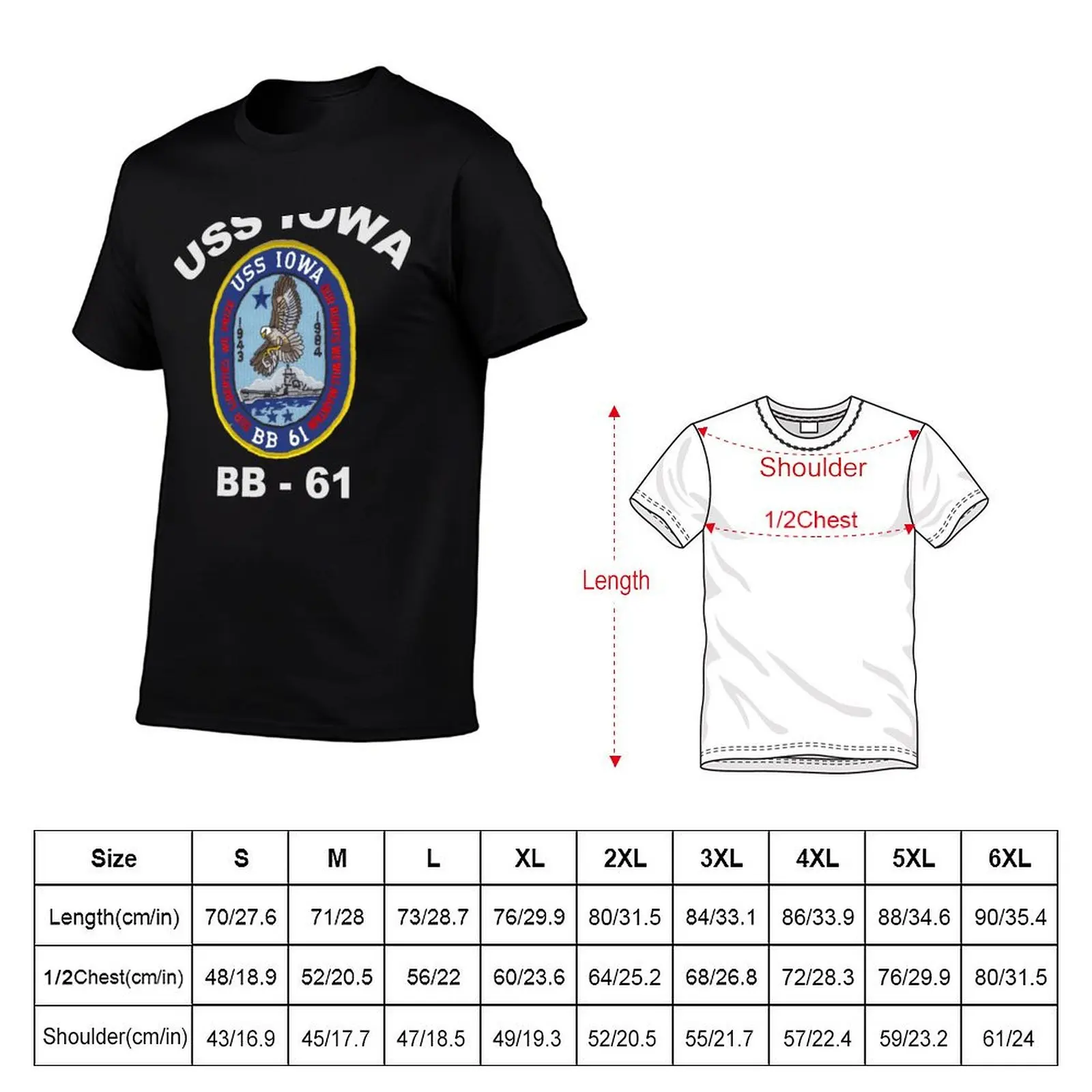 USS Iowa (BB-61) for Dark Colors T-Shirt essential t shirt printed t shirts for man anime t shirts for man T-Shirt