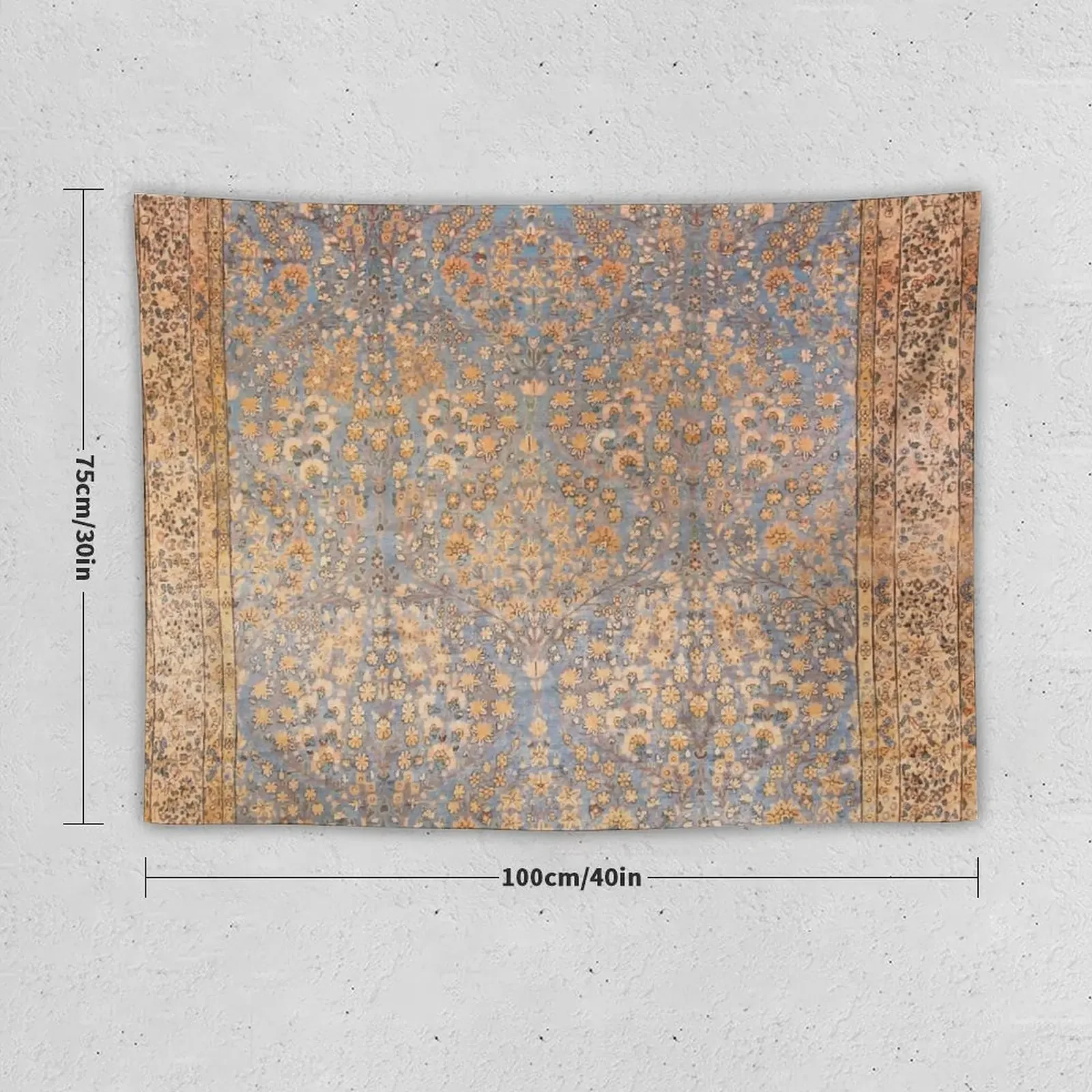 Antique Persian Kirman Rug Print Tapestry Room Decoration Korean Style Room Decorating Aesthetic Tapestry