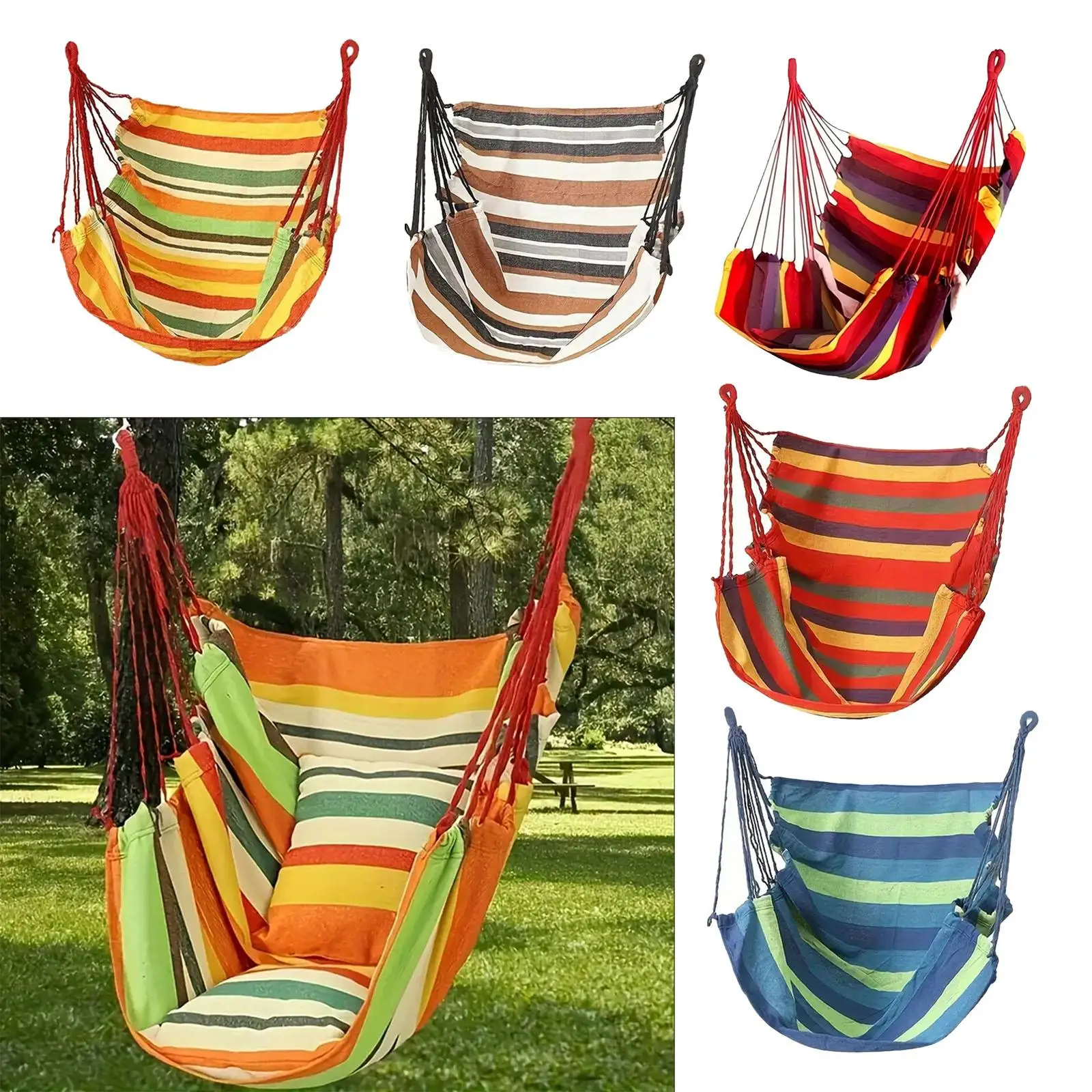 

Hanging Rope Swing Max 200kg/ Max 441LB Single Person Hammock Hammock Chair Rope Swing Chair for Porch Tree Garden Hiking Patio