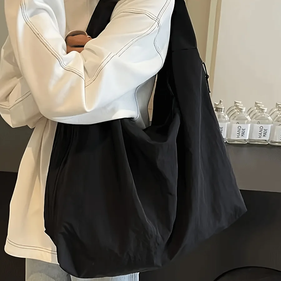 Lässige Nylon-Einkaufstasche für Damen, Handtasche, Umhängetasche mit Reißverschluss, langlebig, leicht zu reinigen, für Pendeln, Arbeit, Reisen, Arbeiten – Detail 15