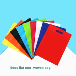 10pcs Non Woven Flat Pocket Eco Bag Gift Bag Shopping Bag For Clothing Accessories Boutique Recyclable Shopping Bag