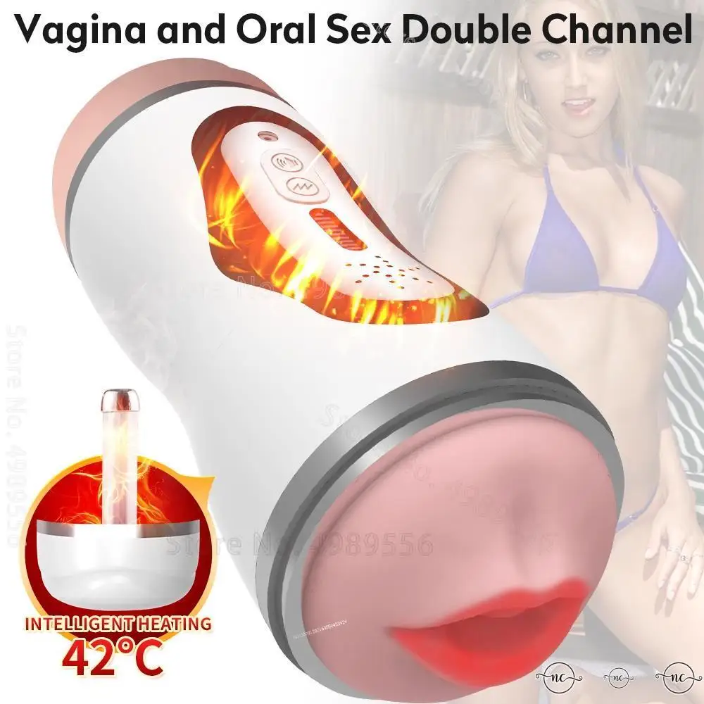 Automatic Electric Vibrator Heating Male Masturbator Cup Real Vagina Blowjob Sucking Pocket Pussy Adult Goods Sex Toys for Men