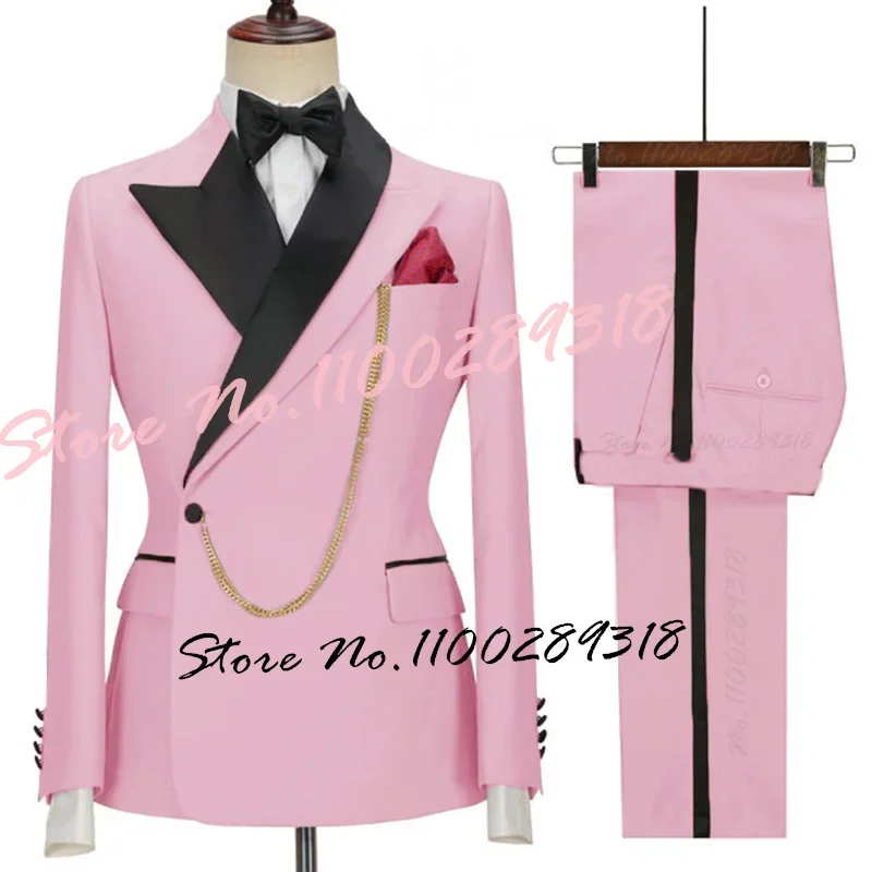 2024 ultimi disegni Set di abiti da uomo di lusso Slim fit Groomsmen Groomsmen abito da sposa smoking Costume Homme Mariage 2 pezzi (Blazer +