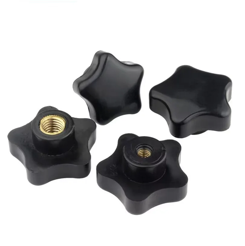 1-20Pcs  M4 M5 M6 M8 M10 -M16 Plum Bakelite Hand Tighten Nuts Through-Hole Star Mechanical Thumb Nuts Clamping Knob Manual Nuts image 5