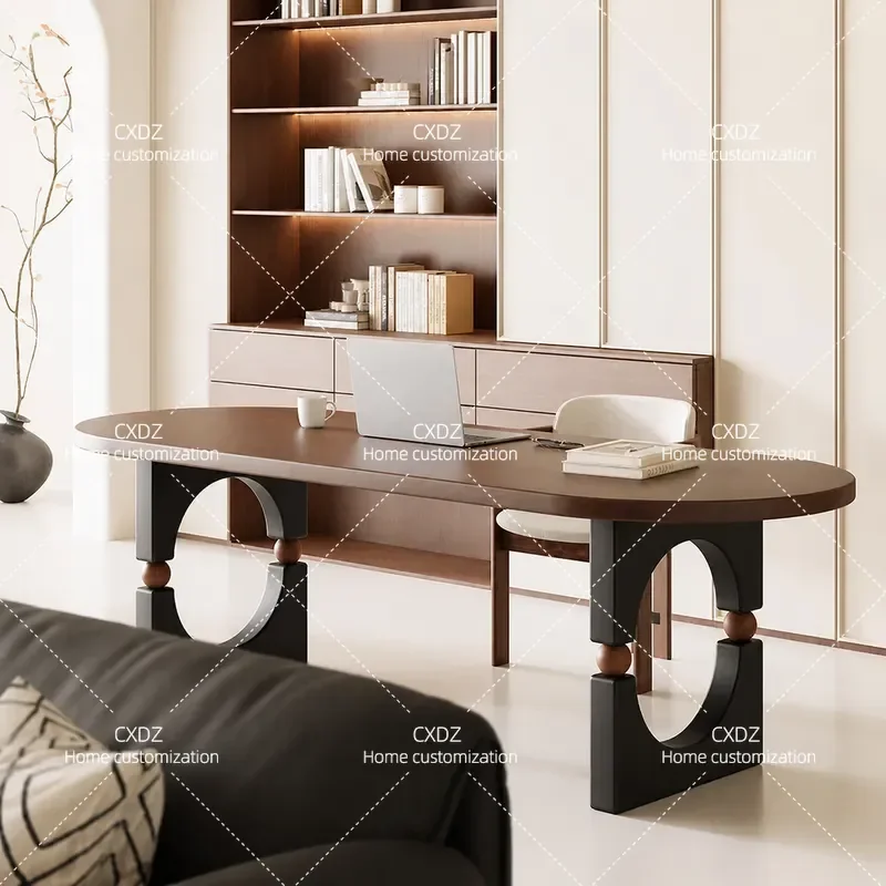 Medieval Style Simple Solid Wood Desk Wabi Sabi Living Room Table Light Luxury High End Dining Table Sofa Back Console