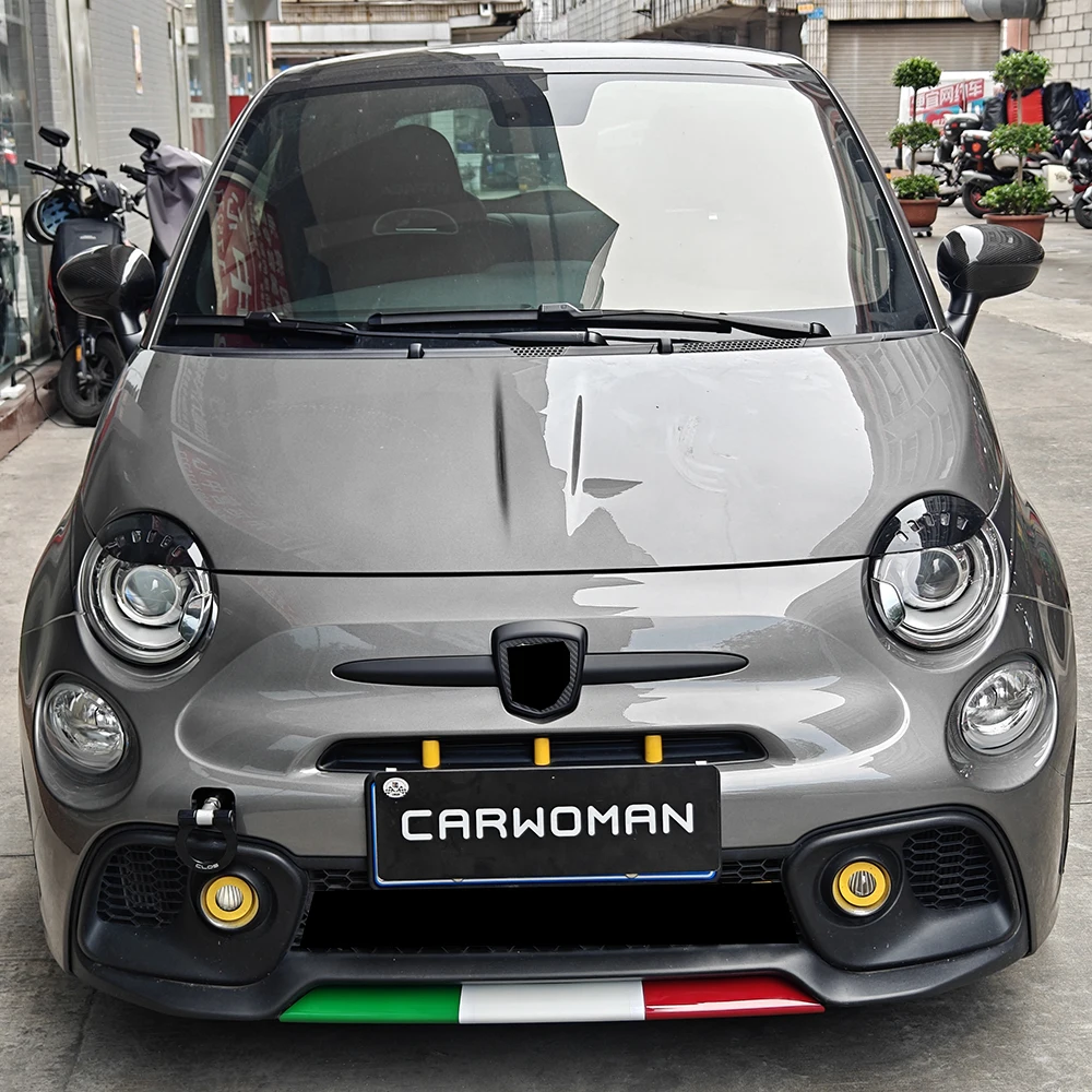 Image of Für Fiat Serie 4 Abarth 595 Front Splitter Lippe und Hinten Diffusor Streifen Abdeckung Combo Kit ABS Kunststoff Trim Stick Auf Typ 500 695