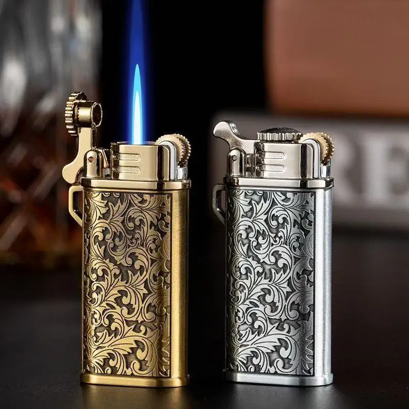 

New Constantine Grinding Wheel Lighter Windproof Butane Inflatable Metal Lighter Cigarette Accessories Men's Gift