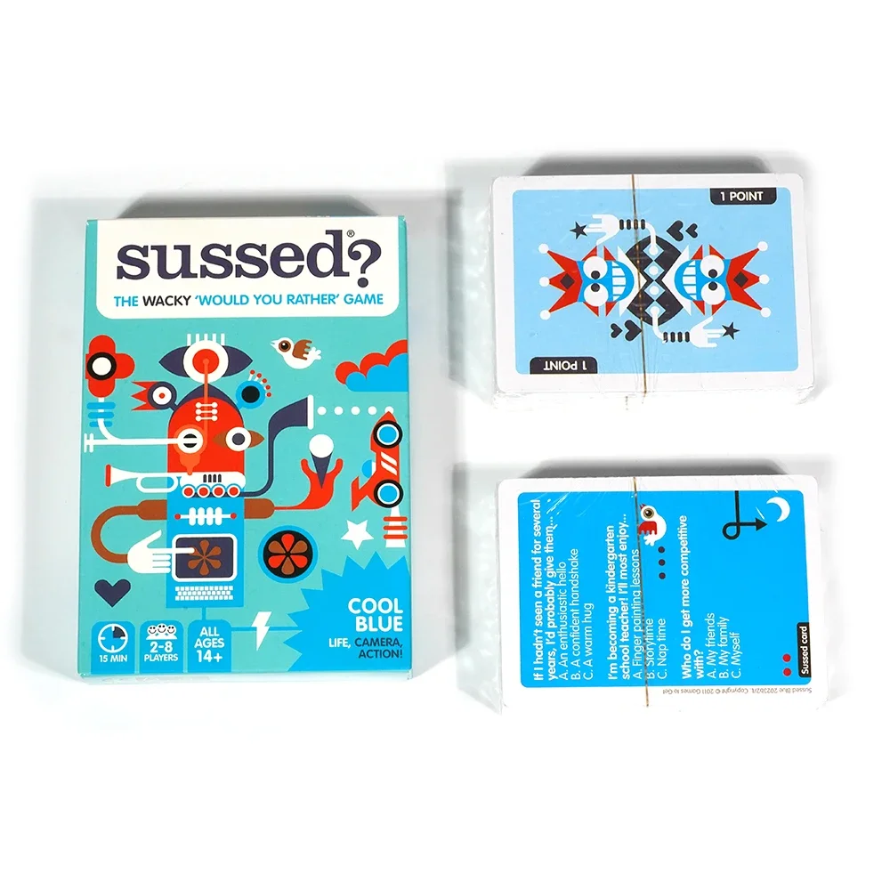 SUSSED The Wacky Would You Rather Card Game | Teens, Kids 10+, Adults | 2-8 Players | Cool Blue Edition Board games